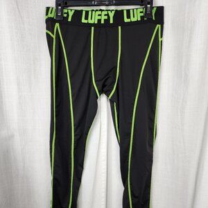 Luffy black with lime green piping performance trainers, size Large